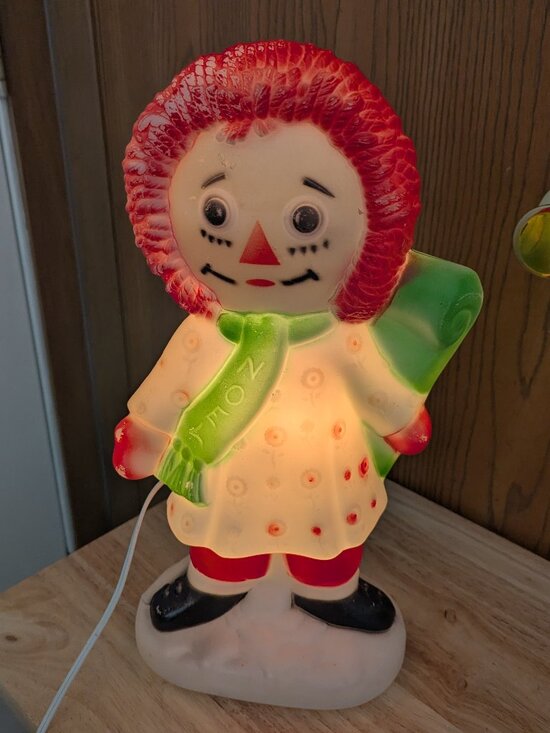 Empire Other - VTG Holiday Blow Mold Raggedy Ann Christmas Light Up Working 1973 Yard Decor